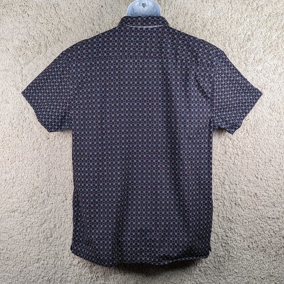 Bruno* Men's Short Sleeve Button Down Straight Hem BOHO Print Shirt~ Size‎ XL - Picture 2 of 11